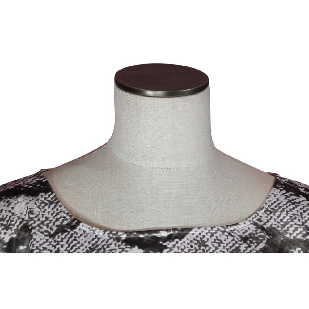 Chicos Womens Blouse Animal Print Silky Brown & White Wide Sleeve 3 XL 16/18 - Picture 4 of 9